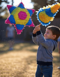 Enfant frappant une pinata
